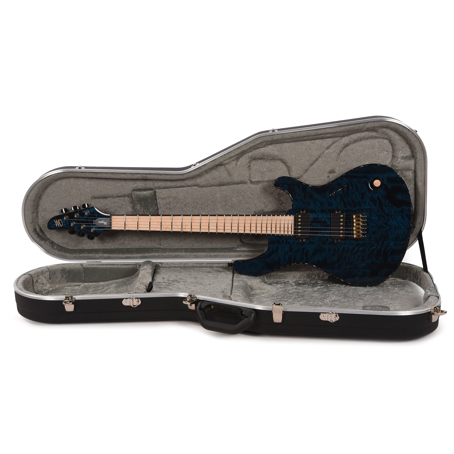 Mayones Regius 6 Curly Poplar 4A/Swamp Ash Trans Turquoise Electric Guitars / Solid Body