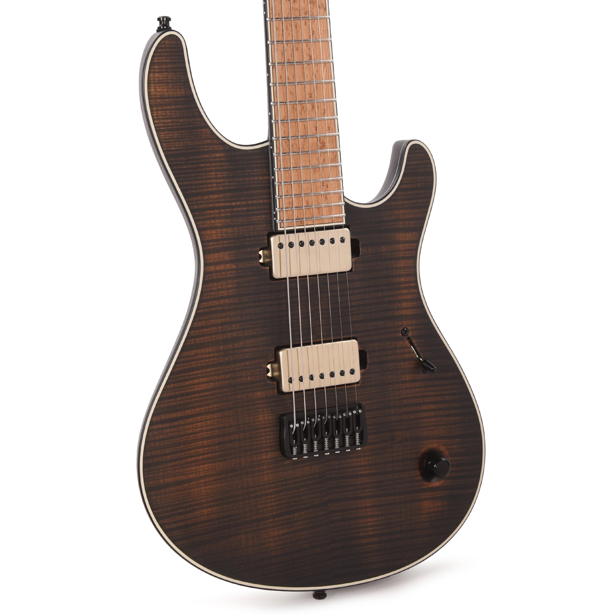 Mayones Regius 7 Baritone Flamed Maple/Swamp Ash Antique Black
