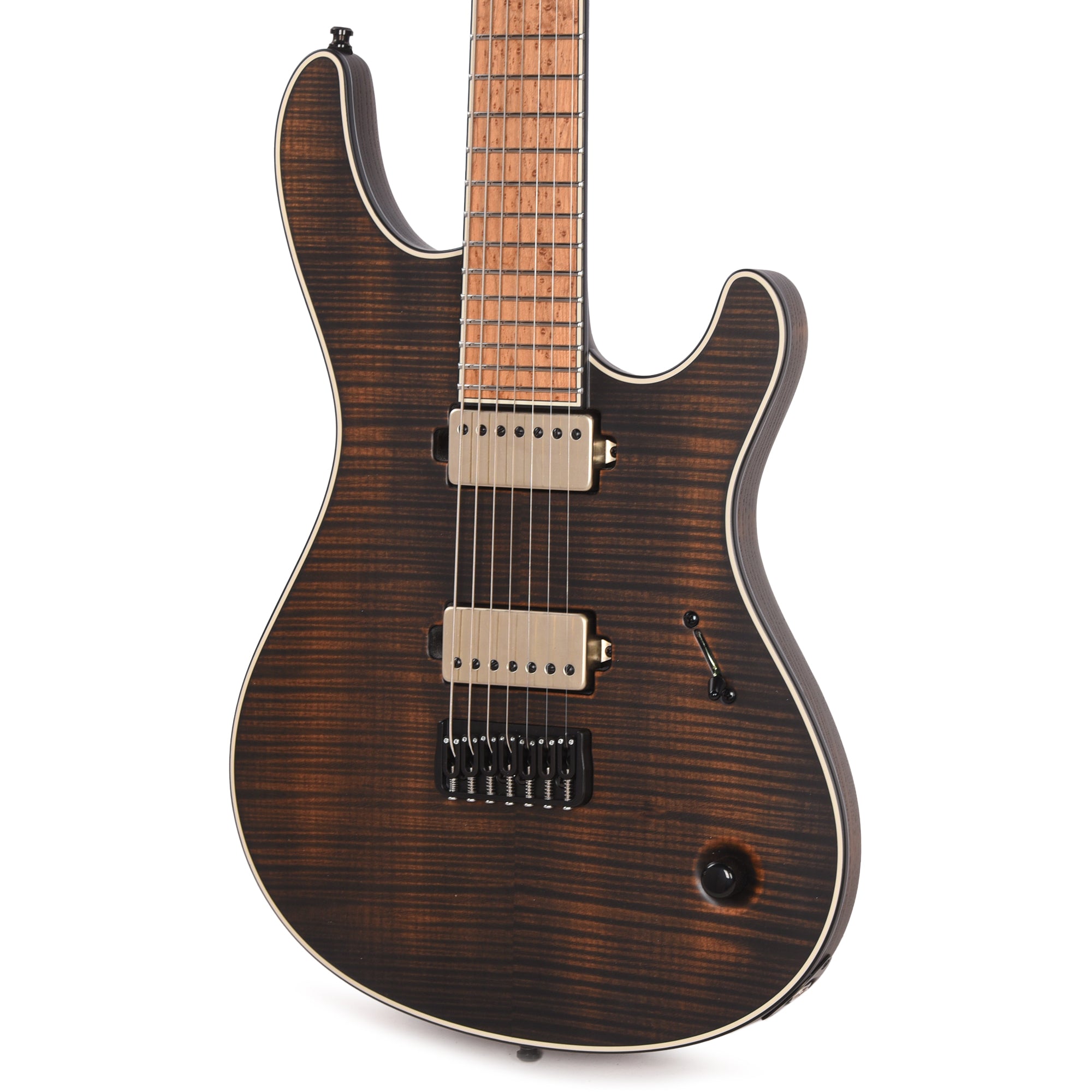 Mayones Regius 7 Baritone Flamed Maple/Swamp Ash Antique Black