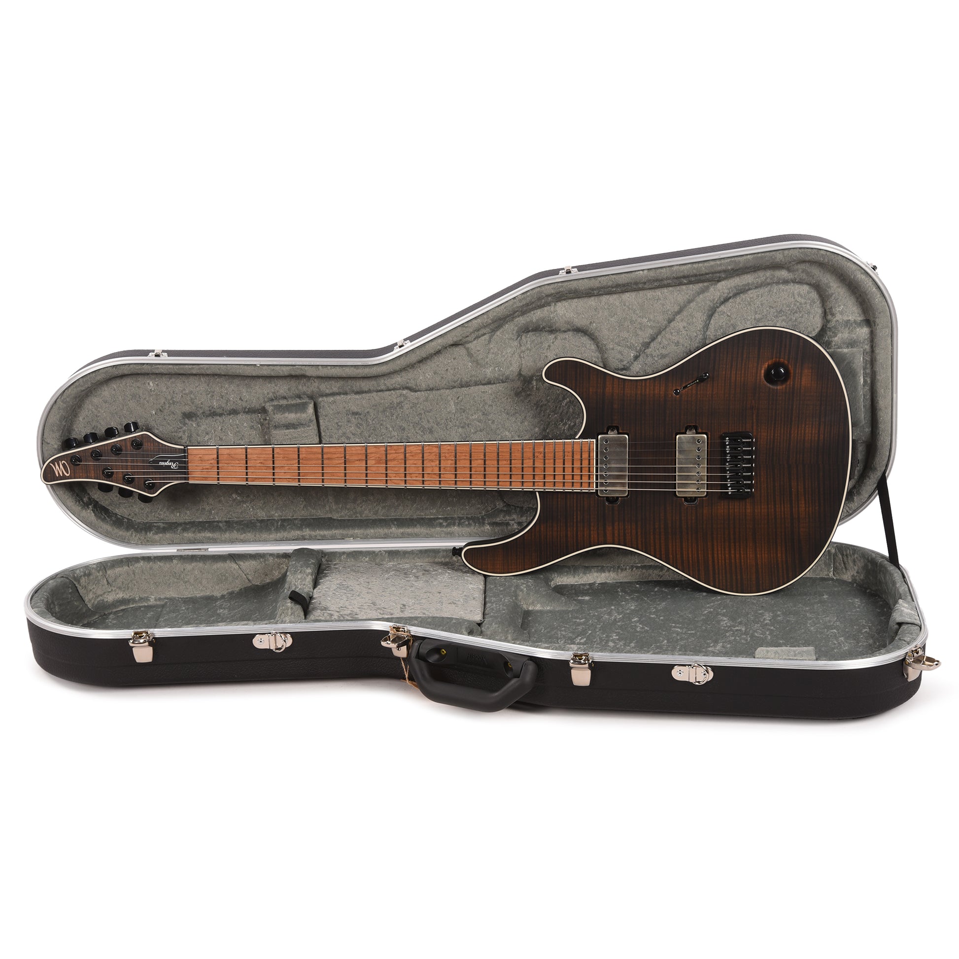 Mayones Regius 7 Baritone Flamed Maple/Swamp Ash Antique Black Electric Guitars / Solid Body