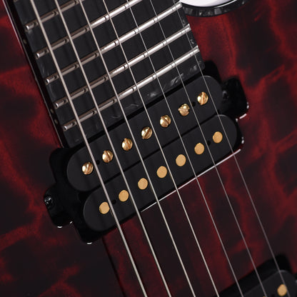 Mayones Regius 7 Curly Poplar 4A/Flamed Alder Trans Dirty Red Electric Guitars / Solid Body