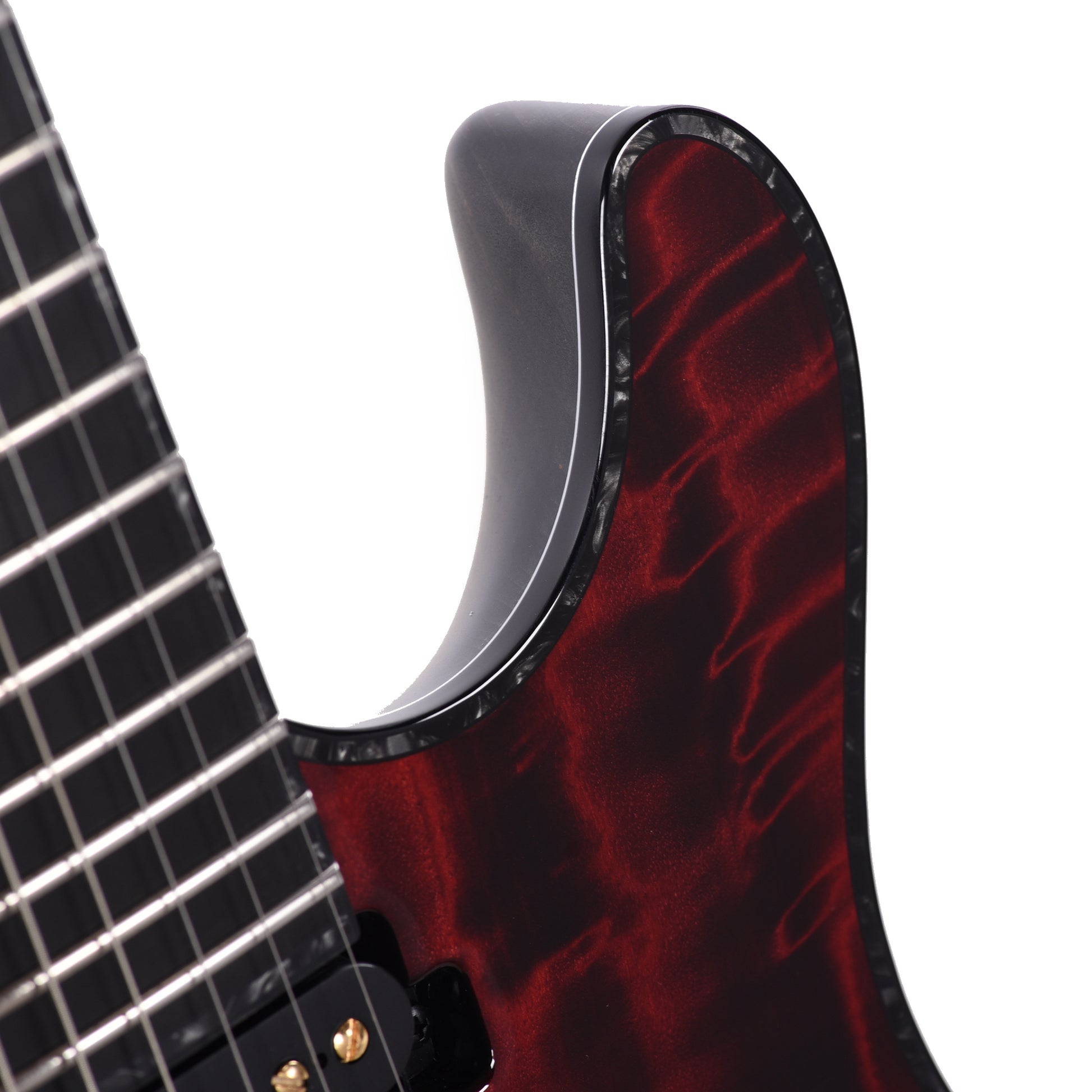 Mayones Regius 7 Curly Poplar 4A/Flamed Alder Trans Dirty Red Electric Guitars / Solid Body