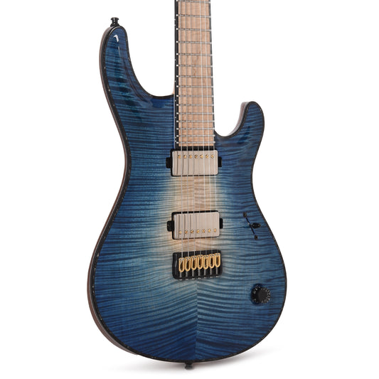 Mayones Regius Core 7 Flamed Maple 5A/American Ash Custom Blue Green Burst Electric Guitars / Solid Body