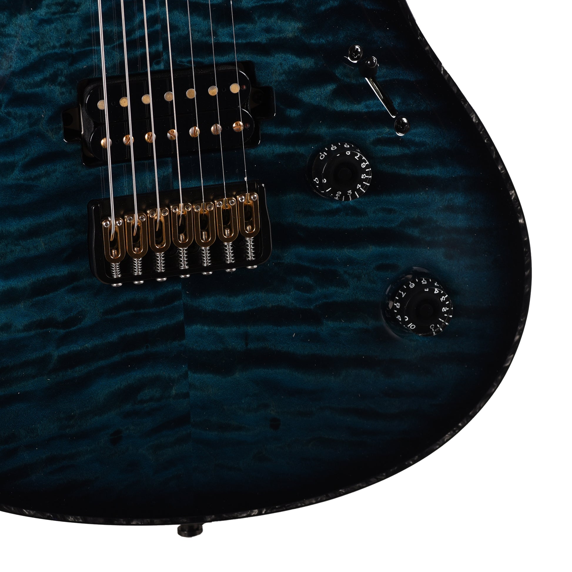 Mayones Regius Core 7 Quilted Maple 5A/Swamp Ash Trans Turquoise Electric Guitars / Solid Body