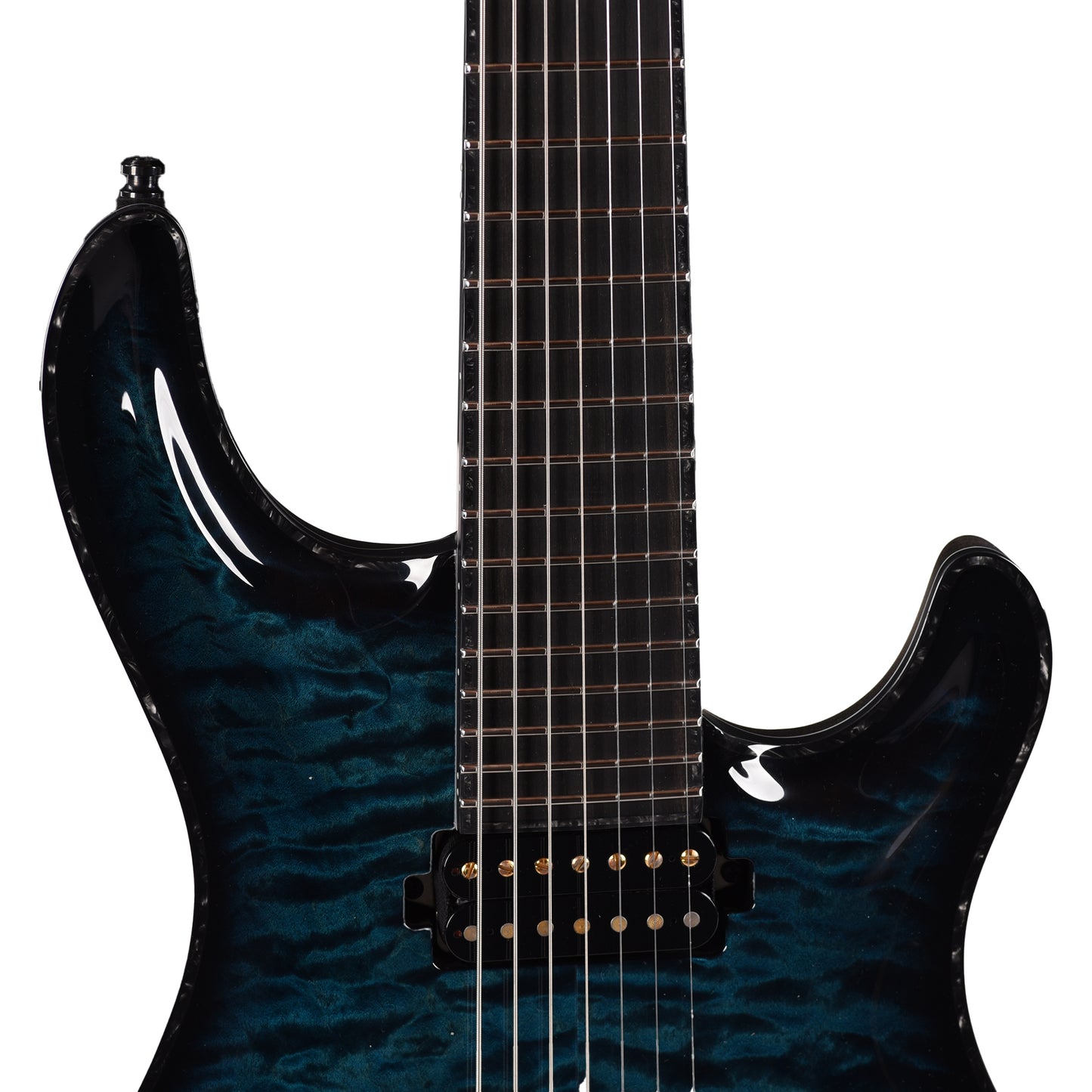 Mayones Regius Core 7 Quilted Maple 5A/Swamp Ash Trans Turquoise Electric Guitars / Solid Body