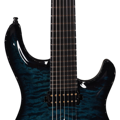 Mayones Regius Core 7 Quilted Maple 5A/Swamp Ash Trans Turquoise Electric Guitars / Solid Body