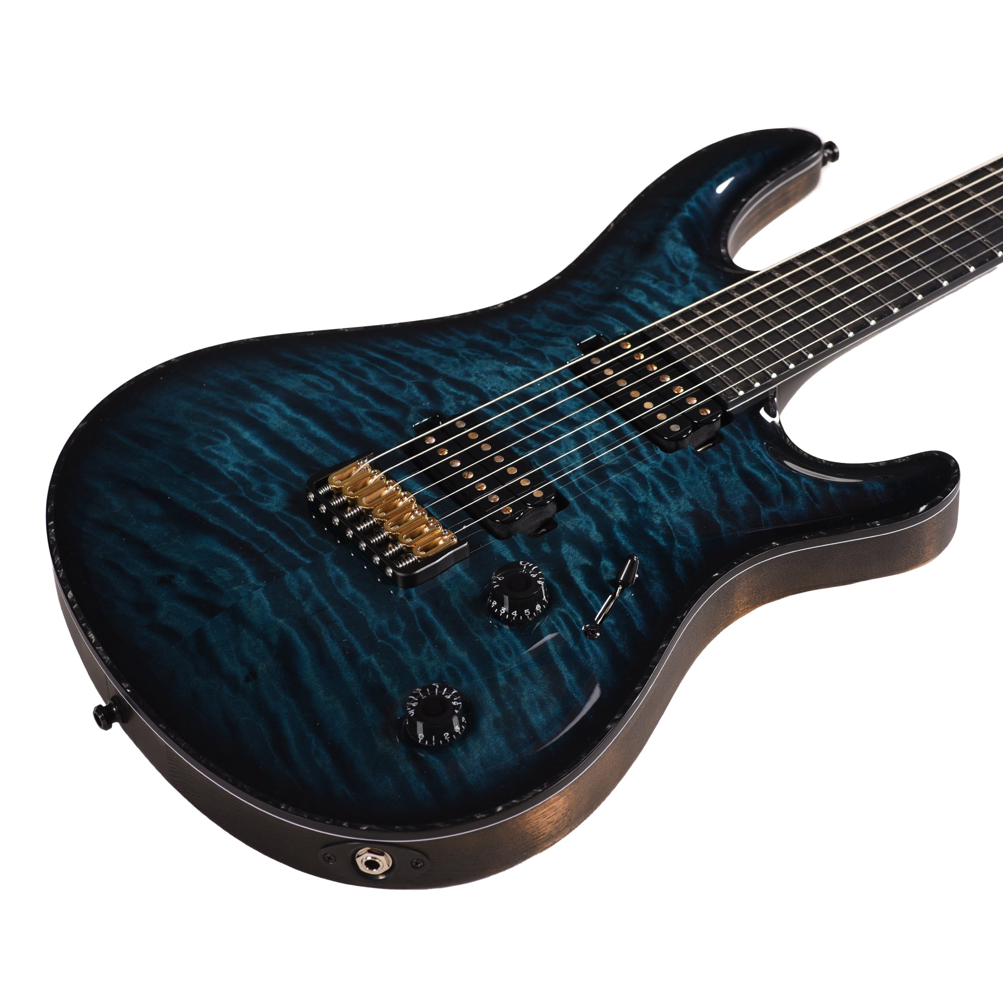 Mayones Regius Core 7 Quilted Maple 5A/Swamp Ash Trans Turquoise Electric Guitars / Solid Body