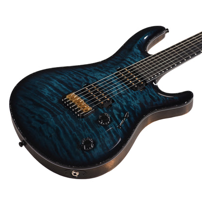 Mayones Regius Core 7 Quilted Maple 5A/Swamp Ash Trans Turquoise Electric Guitars / Solid Body