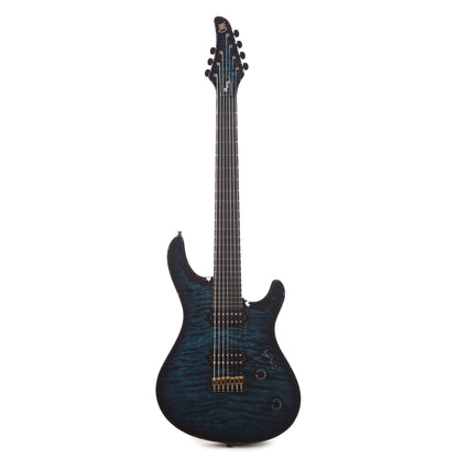Mayones Regius Core 7 Quilted Maple 5A/Swamp Ash Trans Turquoise Electric Guitars / Solid Body