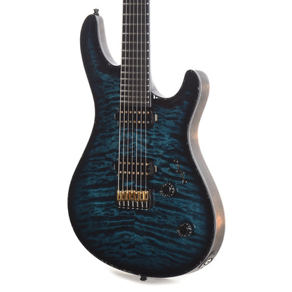 Mayones Regius Core 7 Quilted Maple 5A/Swamp Ash Trans Turquoise Electric Guitars / Solid Body