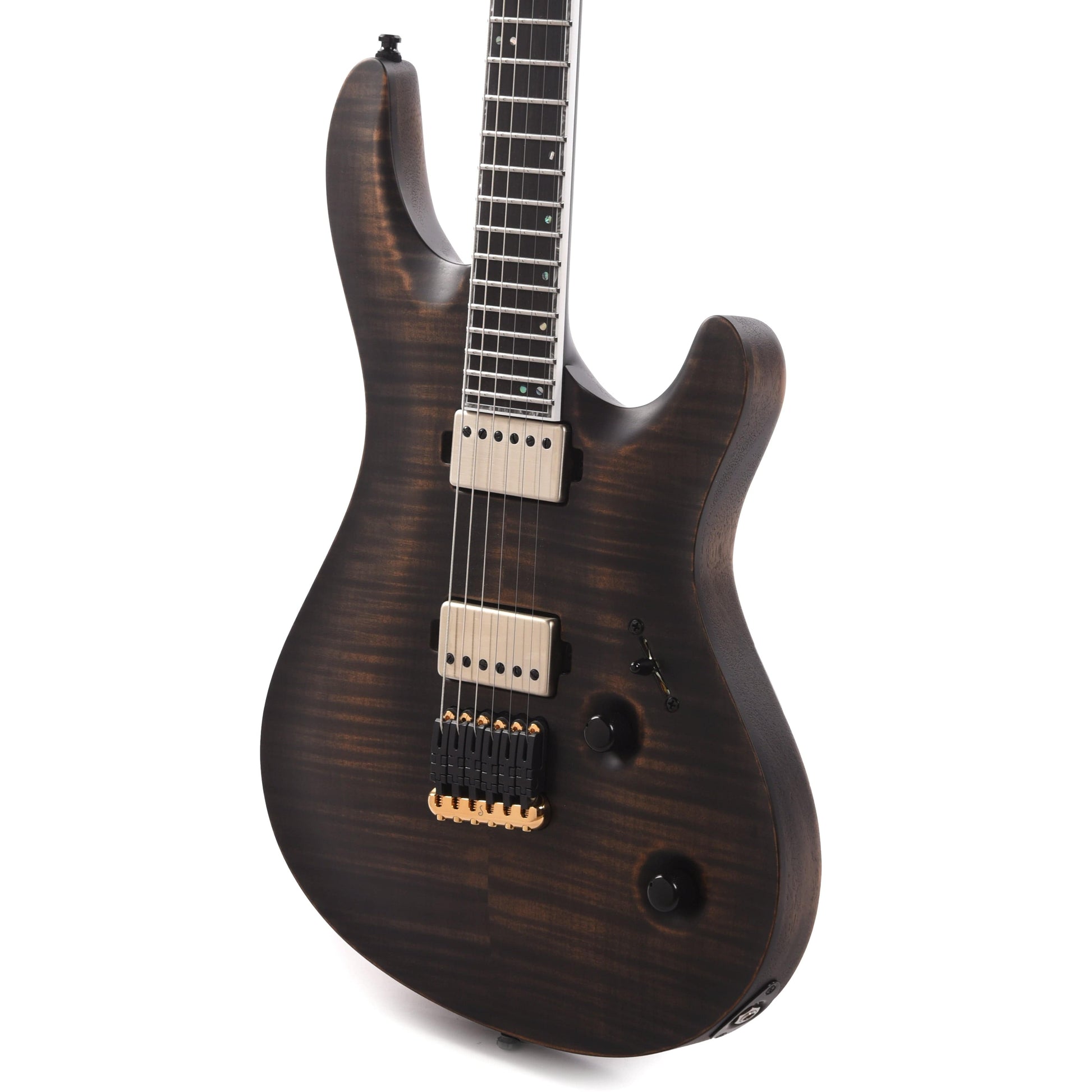 Mayones Regius Core Classic 6 3A Flame Maple/Mahogany Khaya Antique Black Matte Electric Guitars / Solid Body