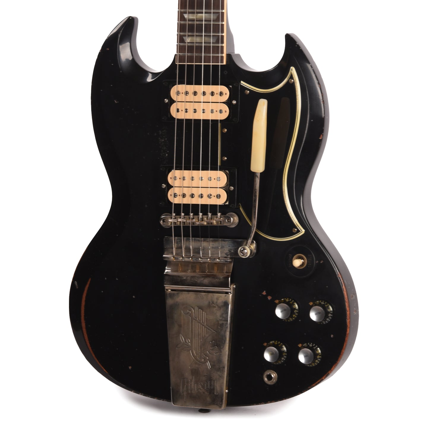 Gibson Custom Shop 1961 Les Paul SG Standard "CME Spec" Antique Ebony Murphy Lab Heavy Aged NH w/Long Maestro Vibrola & Double White Custom "S" Buckers