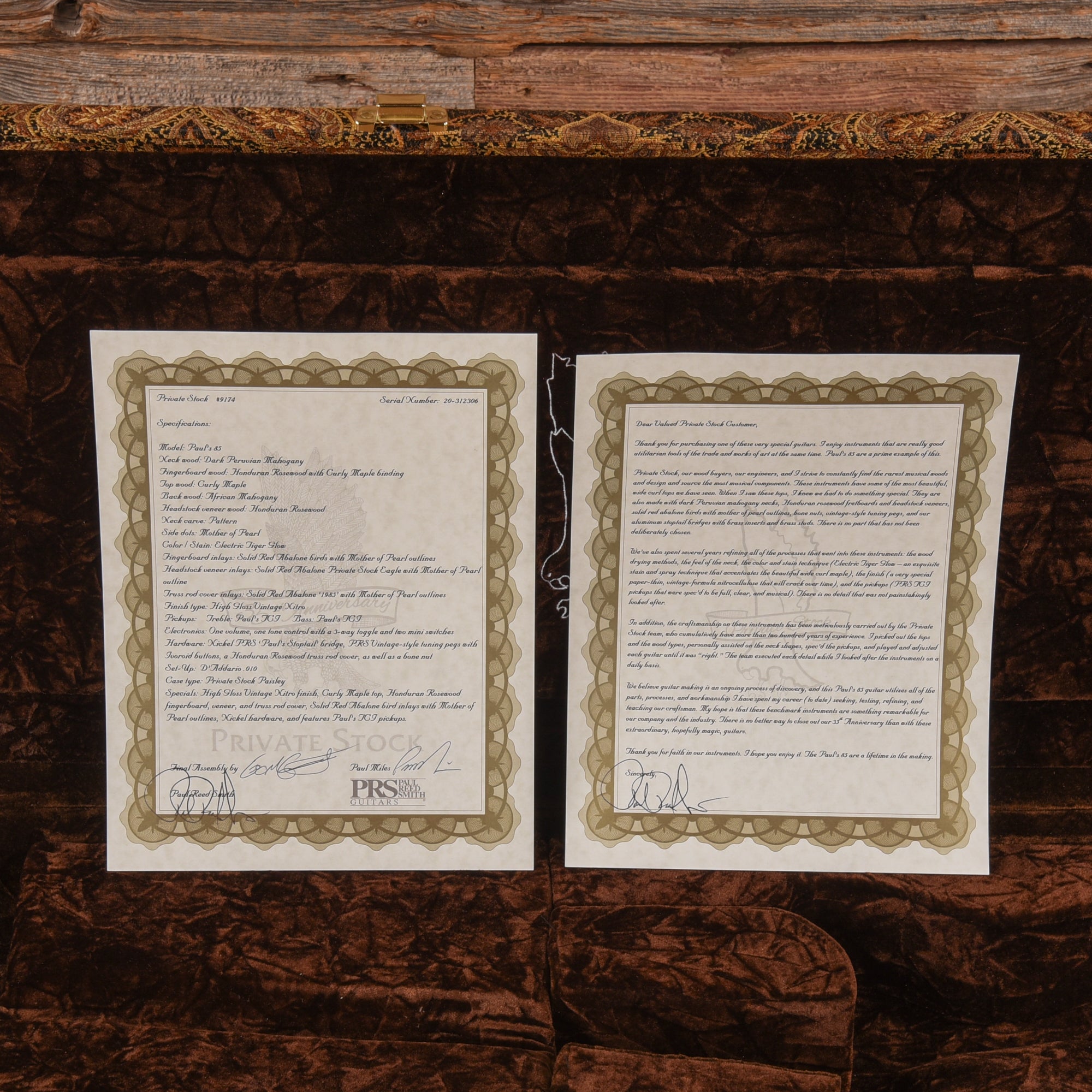 PRS Paul's Guitar 1985 Electric Tiger Glow 2020