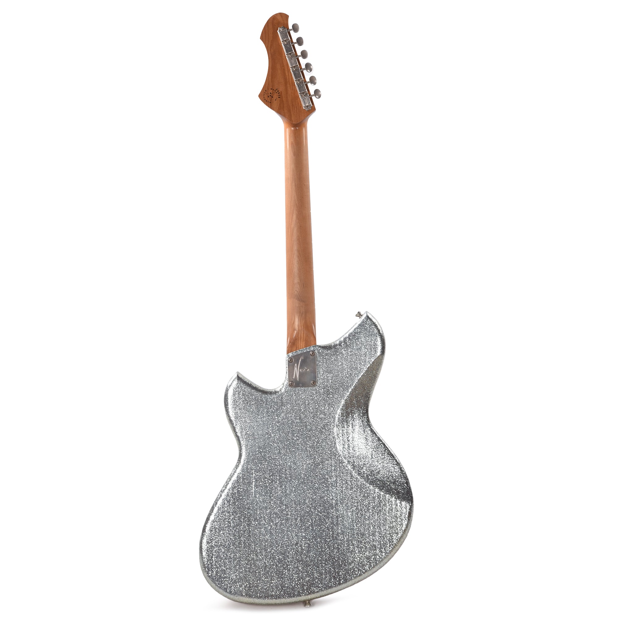 Novo Serus J Ice Blue Sparkle Light Distress w/Gold Plexi Pickguard and & Fralin P-90 Pickups