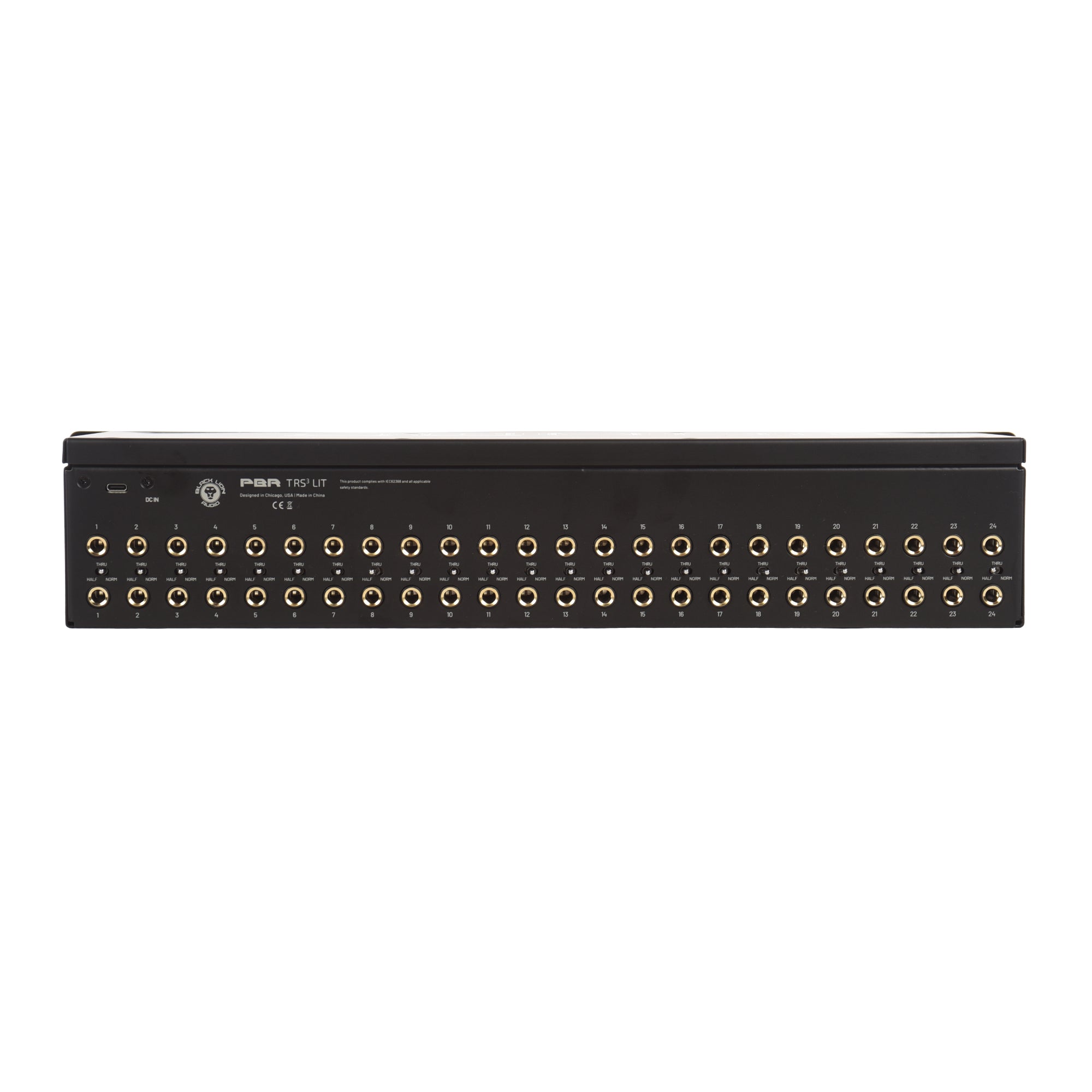 Black Lion Audio PBR TRS3 LIT 48-Point Gold-Plated TRS Patchbay w/ Customizable LED display