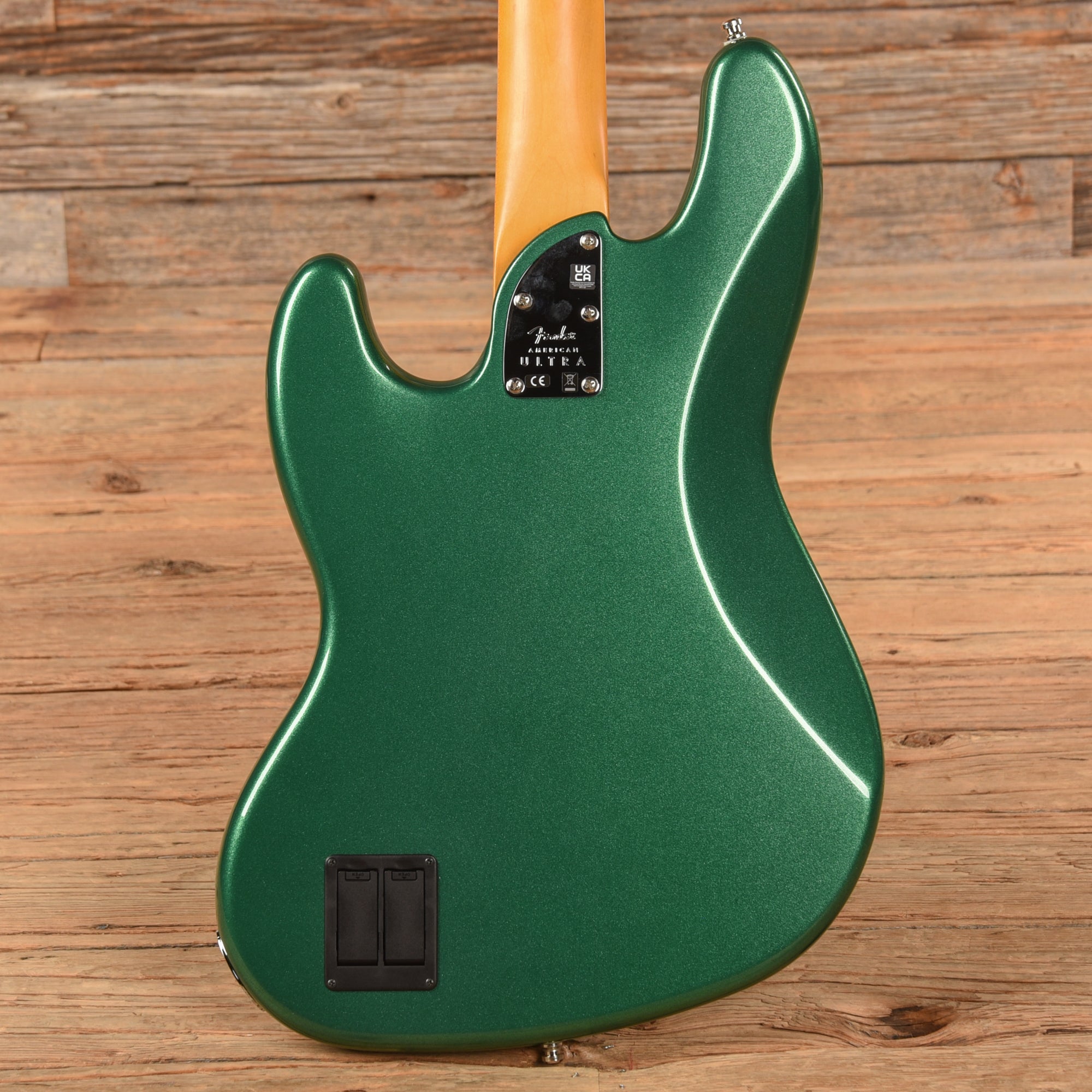 Fender American Ultra Jazz Bass Mystic Pine Green w/Ebony Fingerboard, Anodized Gold Pickguard, & Matching Headcap
