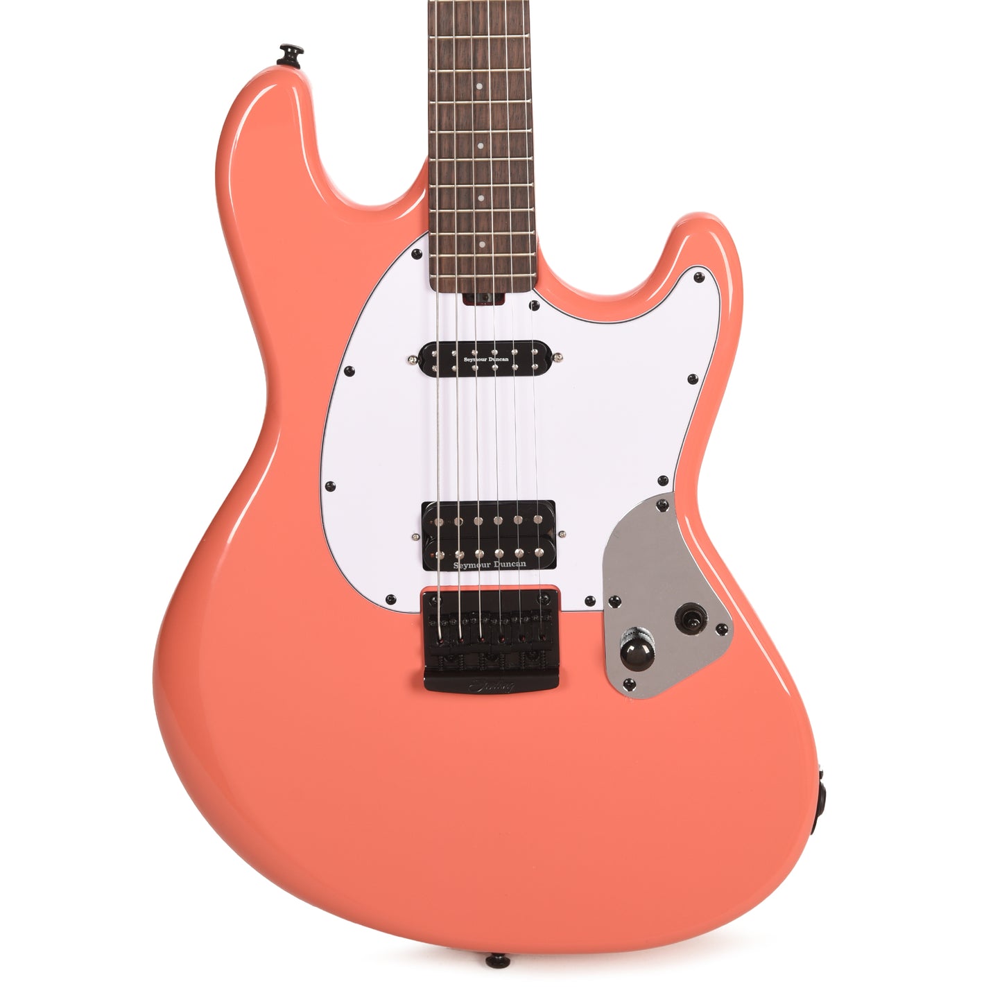 Sterling by Music Man Fluff Artist Series StingRay Guitar Rula Thumb Red