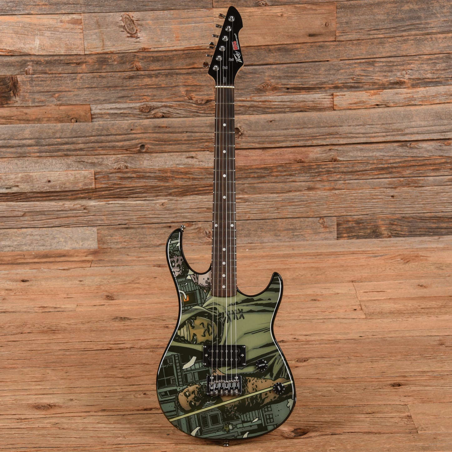 Peavey Walking Dead Rockmaster Black body with custom art on face 2013