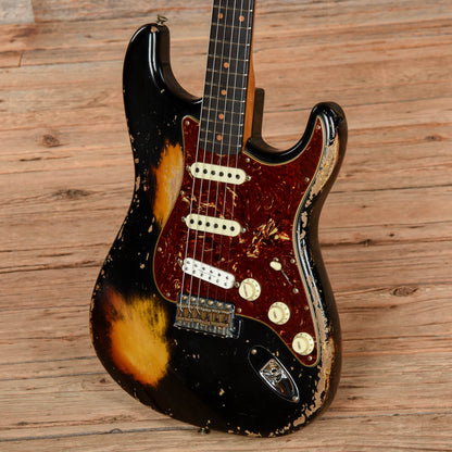 Fender Custom Shop LTD Roasted 61 Stratocaster Super Heavy Relic Black Over 3-Tone Sunburst 2023