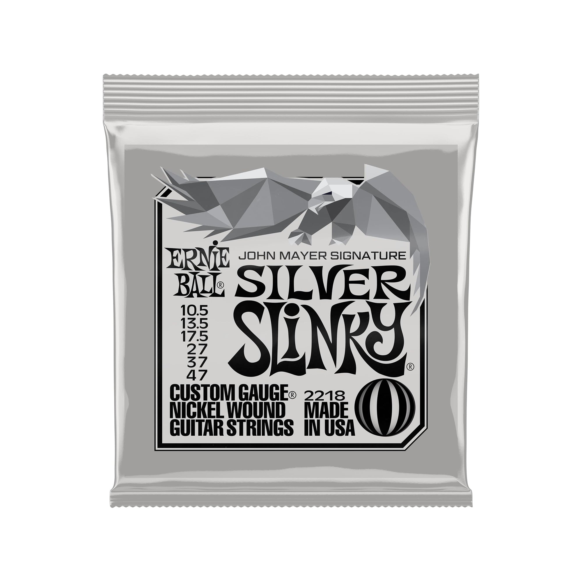 Ernie Ball John Mayer Silver Slinky Nickel Wound Electric Guitar Strings 10.5-47 Gauge