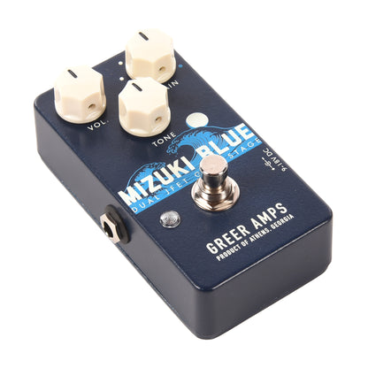 Greer Mizuki Blue Dual JFET Gain Stage Overdrive Pedal