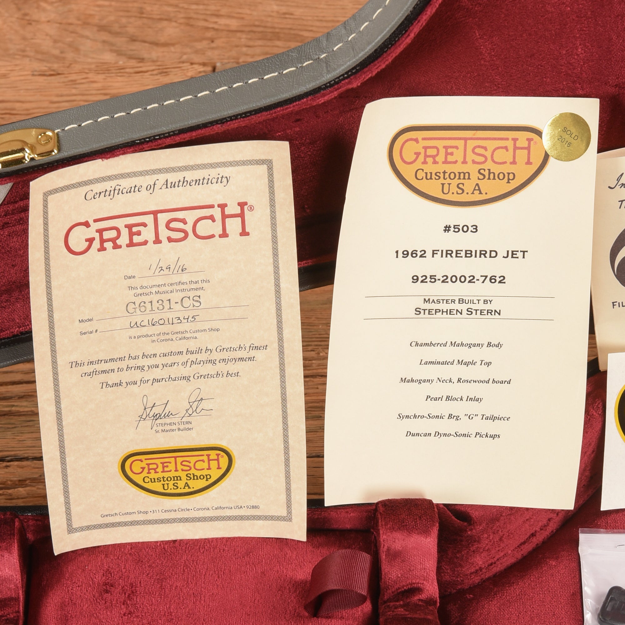 Gretsch Custom Shop G6131 Jet Firebird NOS Firebird Red 2016