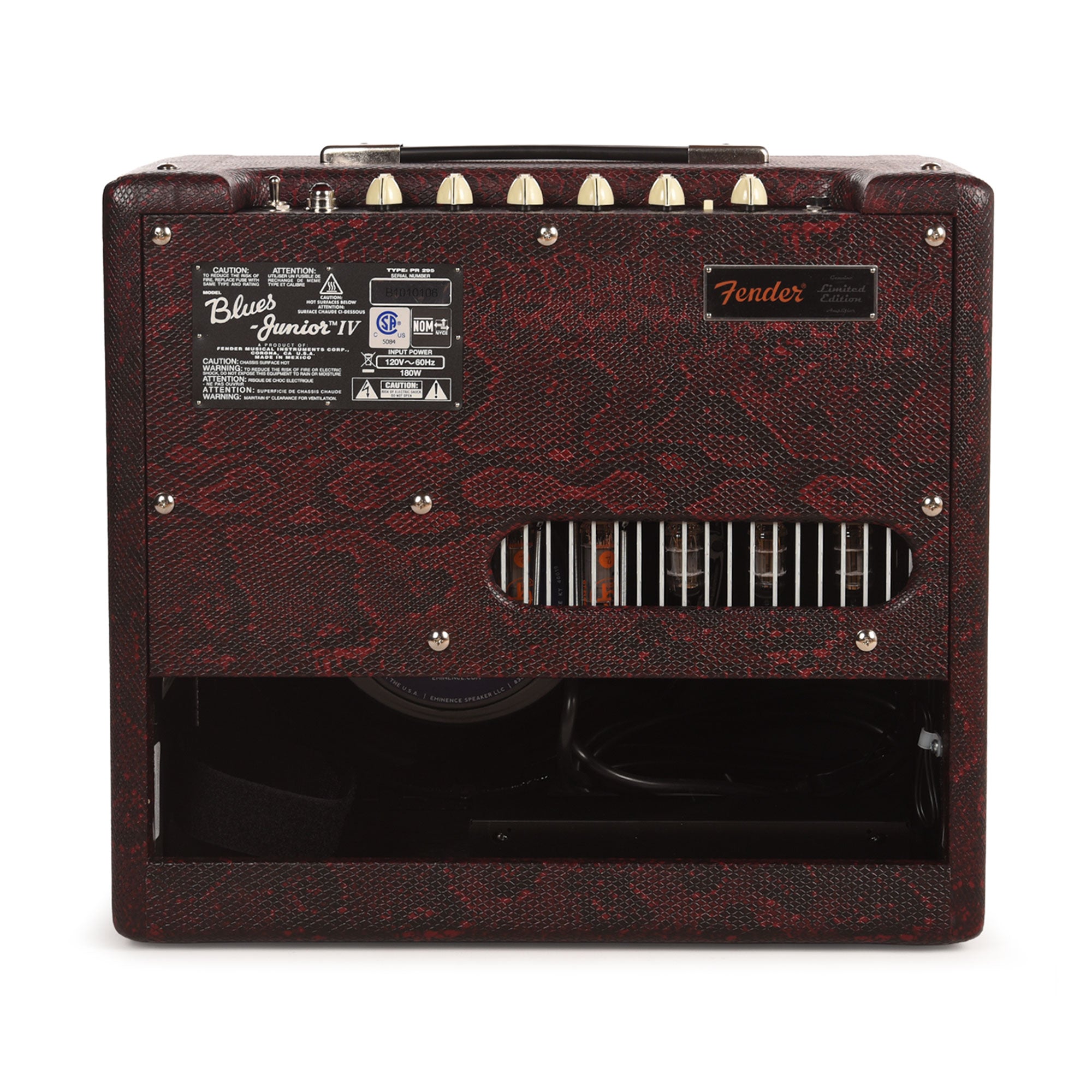 Fender FSR Blues Junior IV 15w 1x12 Combo Red Snakeskin w/ Eminence Texas Heat
