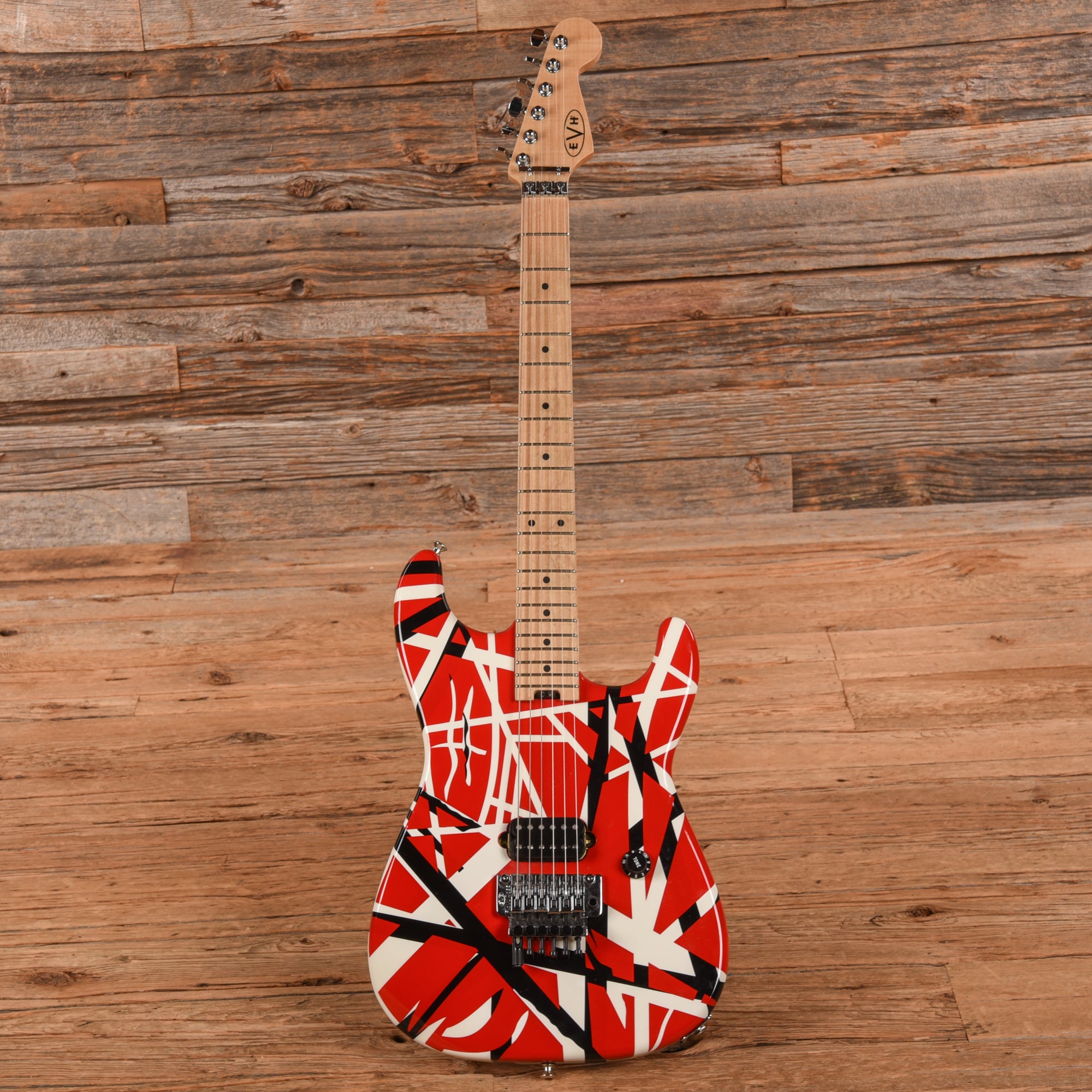 EVH Striped Series Red with Black and White Stripes 2014