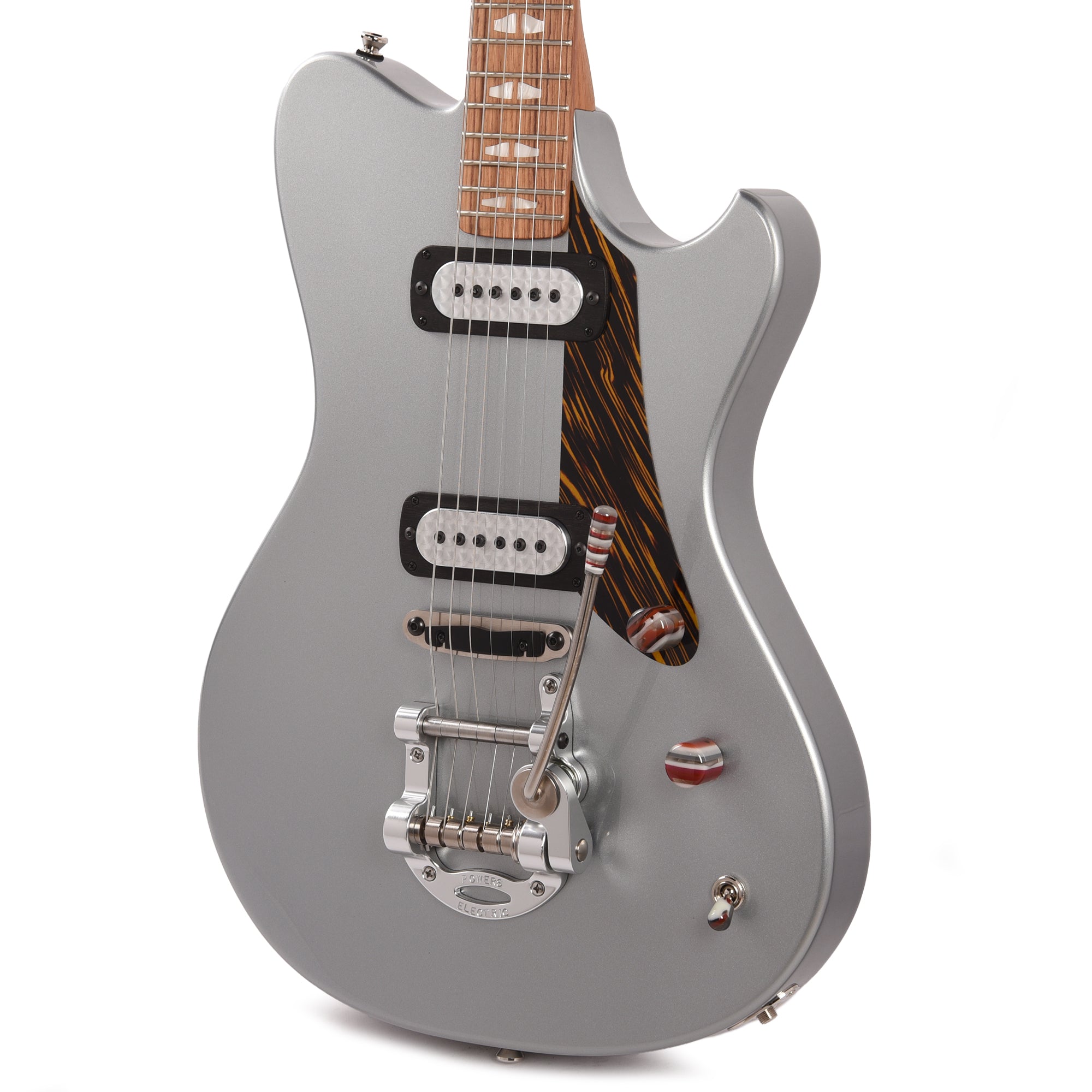 Powers Electric A-Type Dolomite Silver w/FF42 Engine Turned Pickups