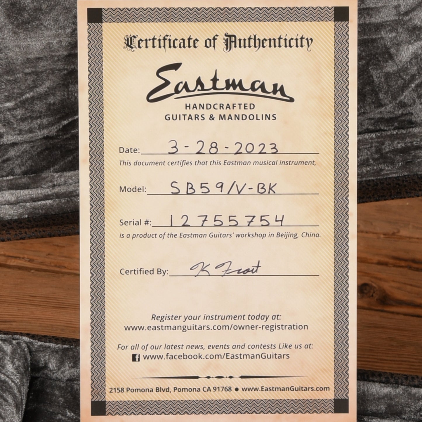 Eastman SB/59-V Black 2023