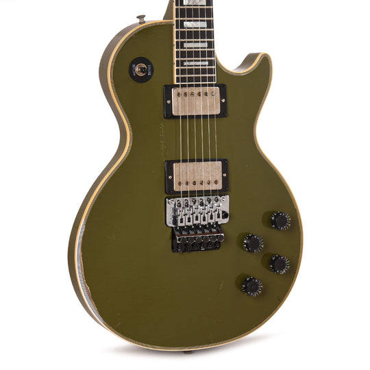 Gibson Custom Shop Les Paul Axcess Custom Floyd Rose Olive Drab Murphy Lab Heavy Aged w/Ebony Stinger