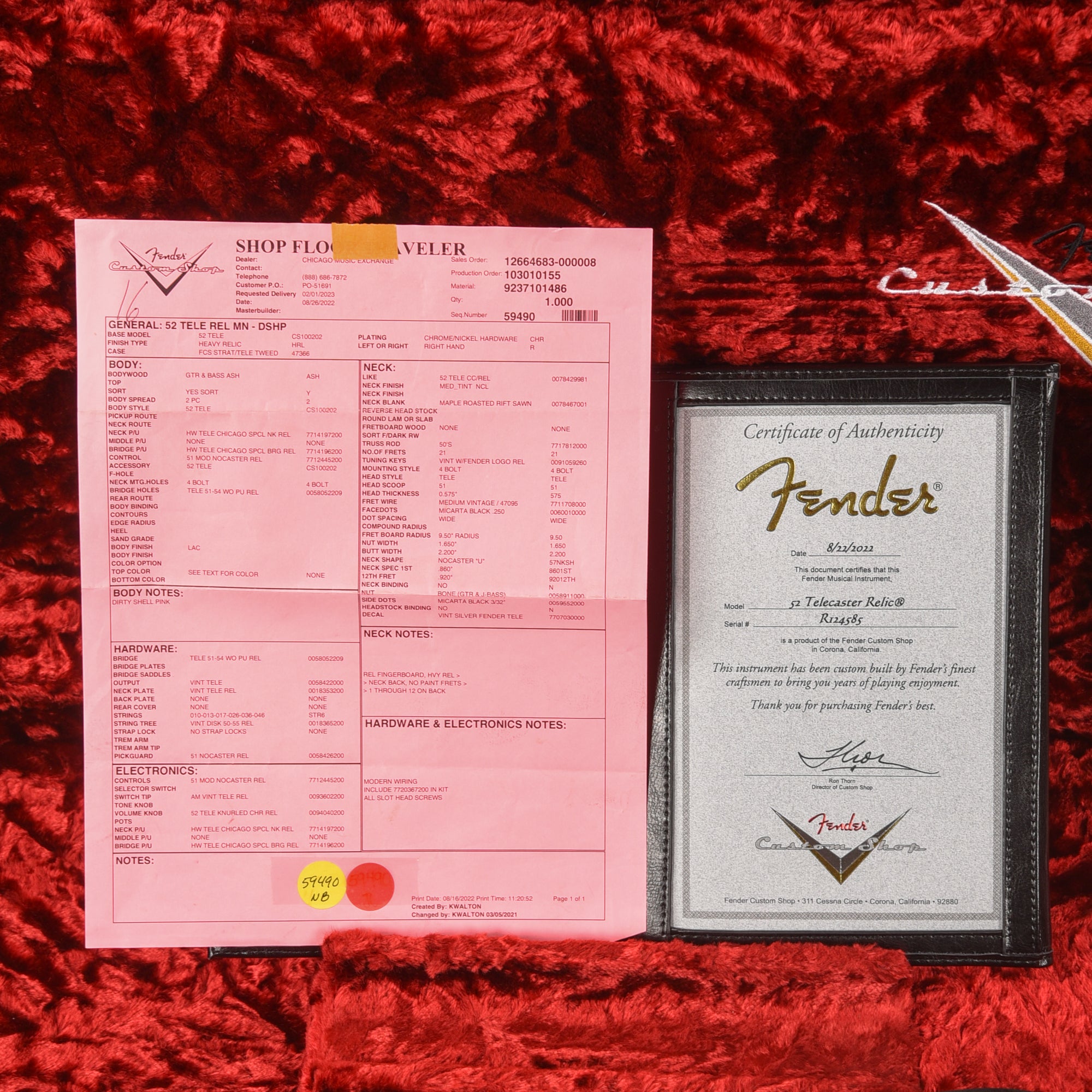 Fender Custom Shop '52 Telecaster Relic Shell Pink 2022