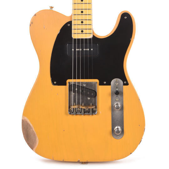 Nash T-52 Ash Butterscotch Blonde Medium Relic w/Neck P-90