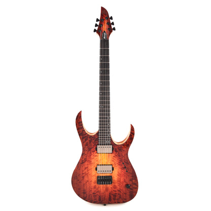 Mayones Duvell Elite 6 AAA Curly Poplar/Mahogany Lava Burst