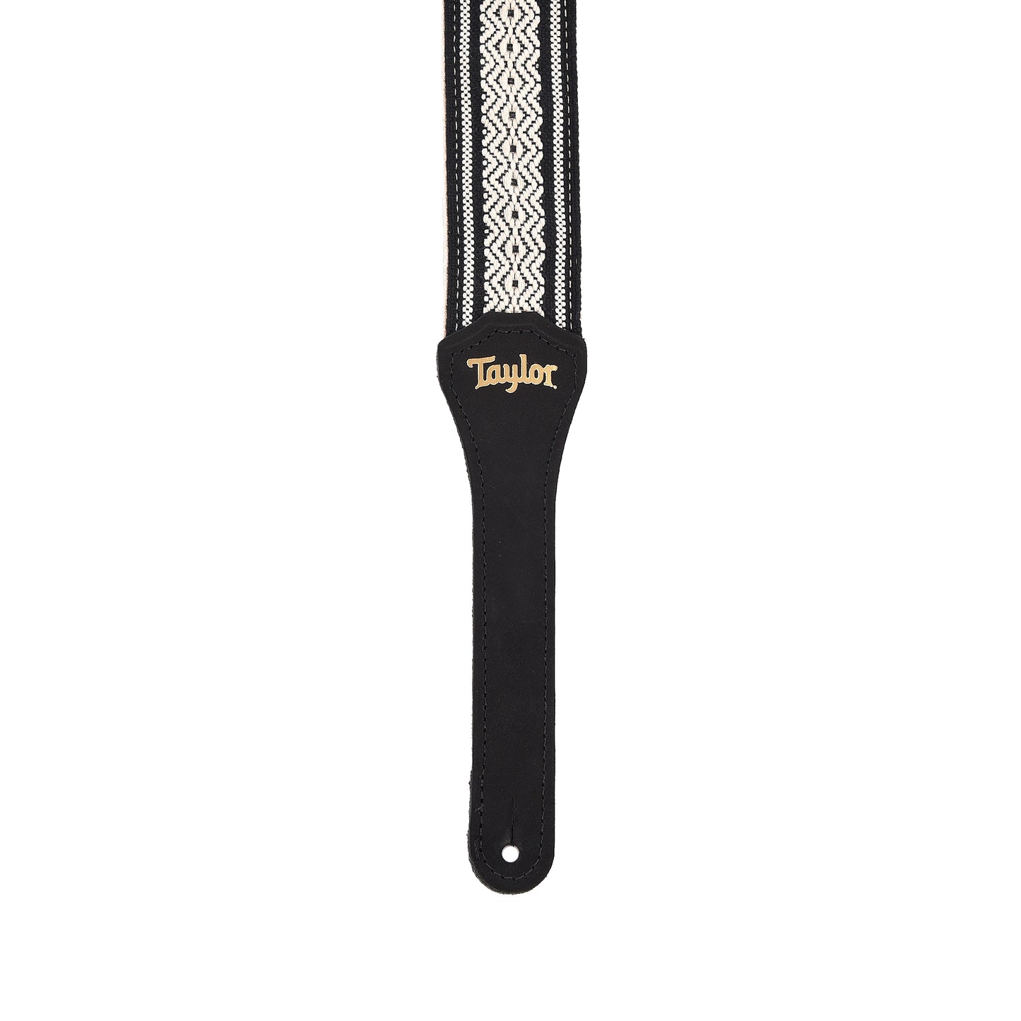 Taylor Strap White/Black Jacquard Cotton 2" with Amber Buckle