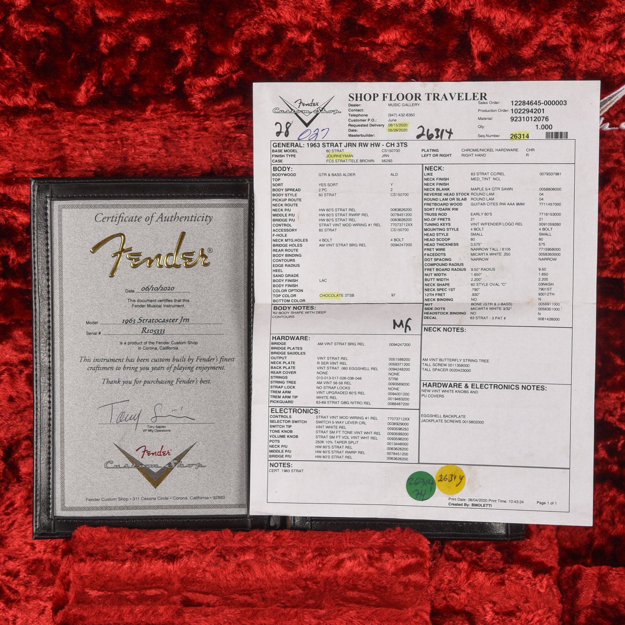 Fender Custom Shop '63 Stratocaster Relic Sunburst 2020