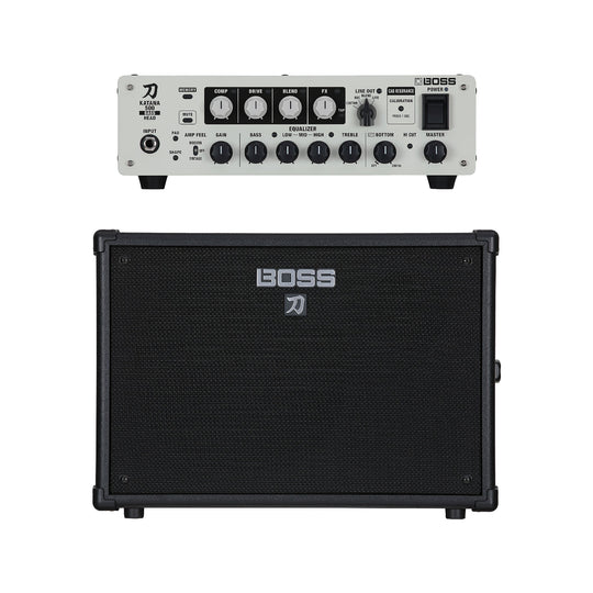 Boss Katana 1x12 Bass Amplifier Cabinet and 500w Bass Amplifier Head Bundle