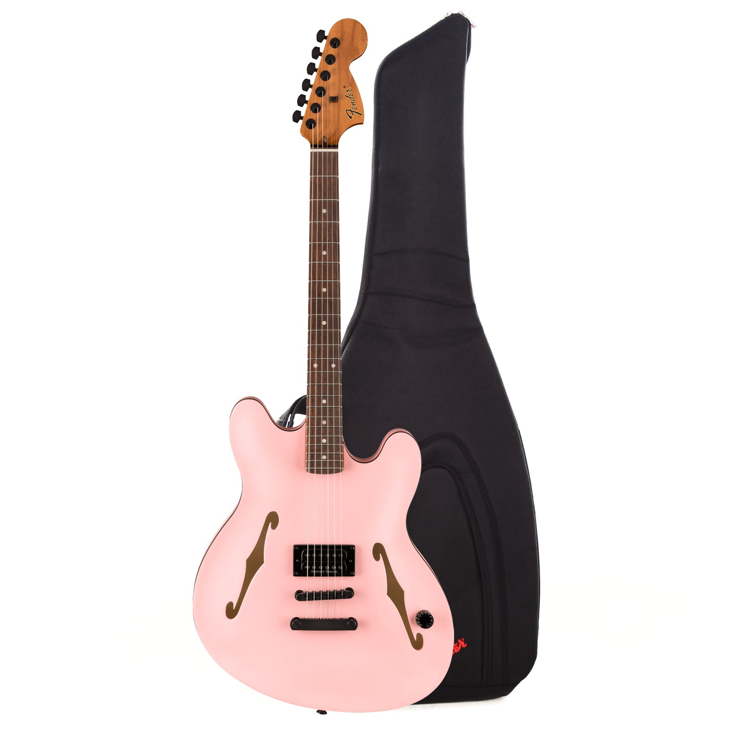 Fender Artist Tom DeLonge Starcaster Satin Shell Pink Gig Bag Bundle