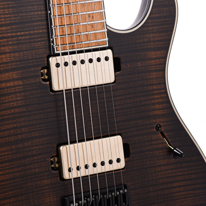 Mayones Regius 7 Baritone Flamed Maple/Swamp Ash Antique Black