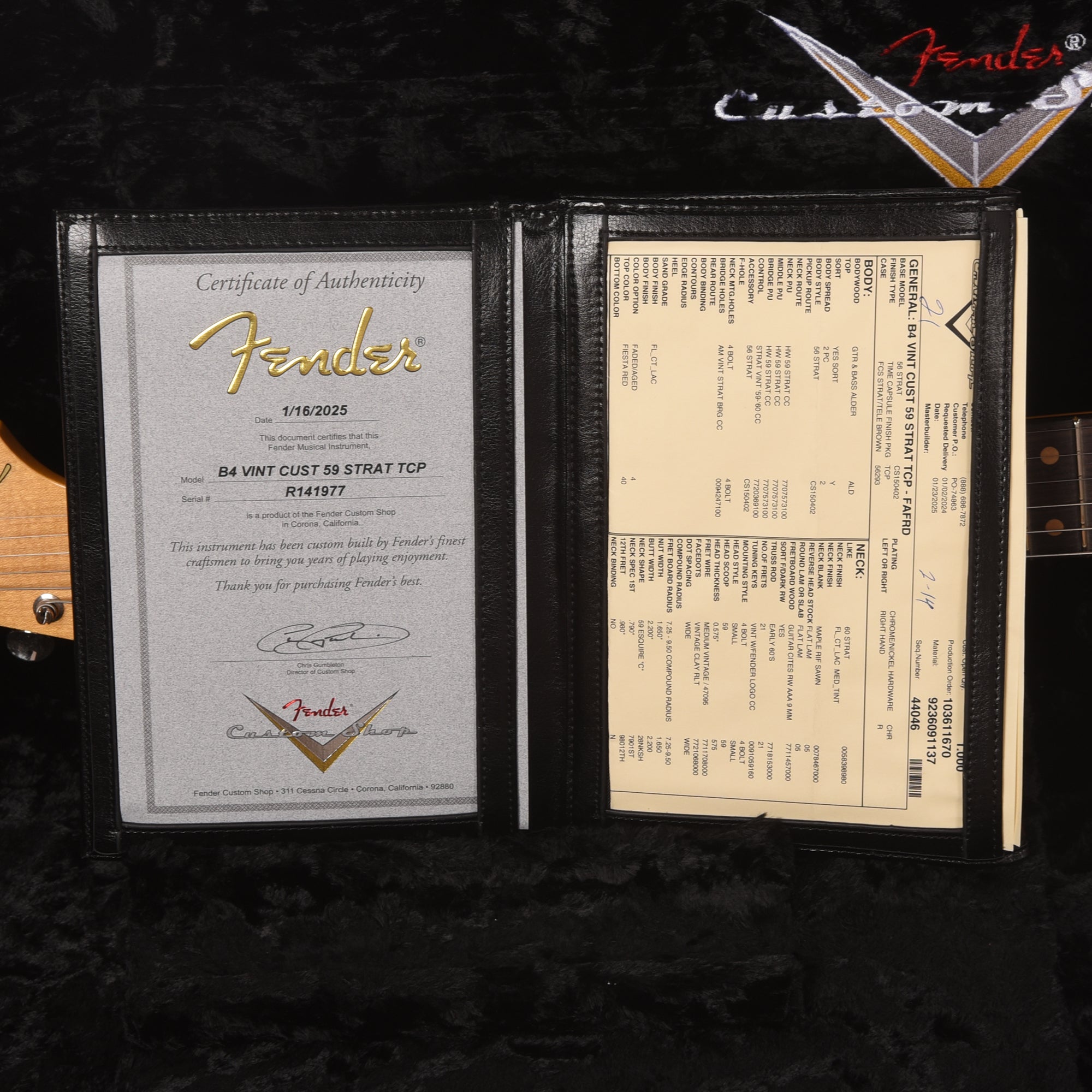 Fender Custom Shop Vintage Custom 1959 Stratocaster Time Capsule Fiesta Red