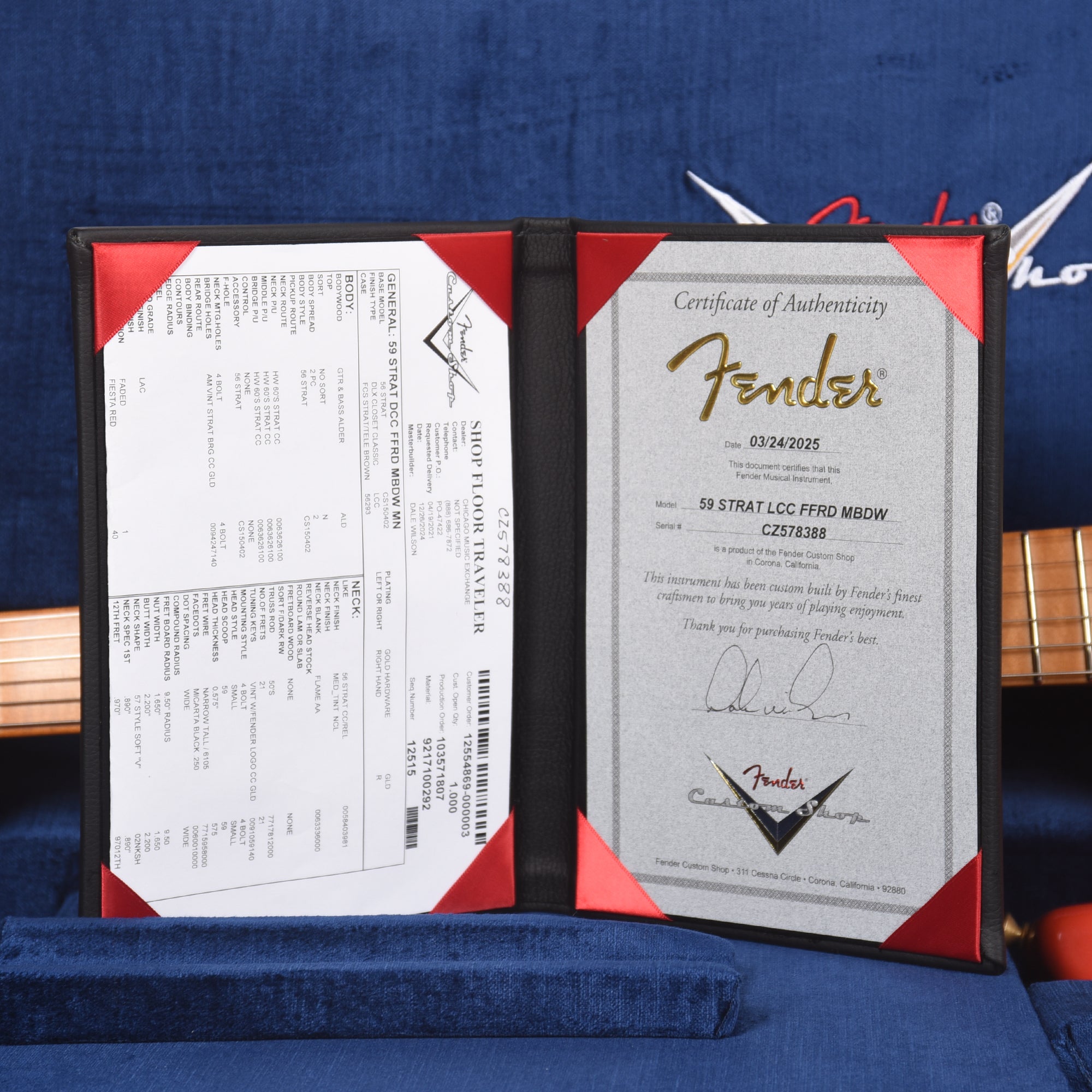 Fender Custom Shop 1959 Stratocaster Deluxe Closet Classic Faded Fiesta Red Master Built by Dale Wilson w/Gold Hardware & AA Flame Neck