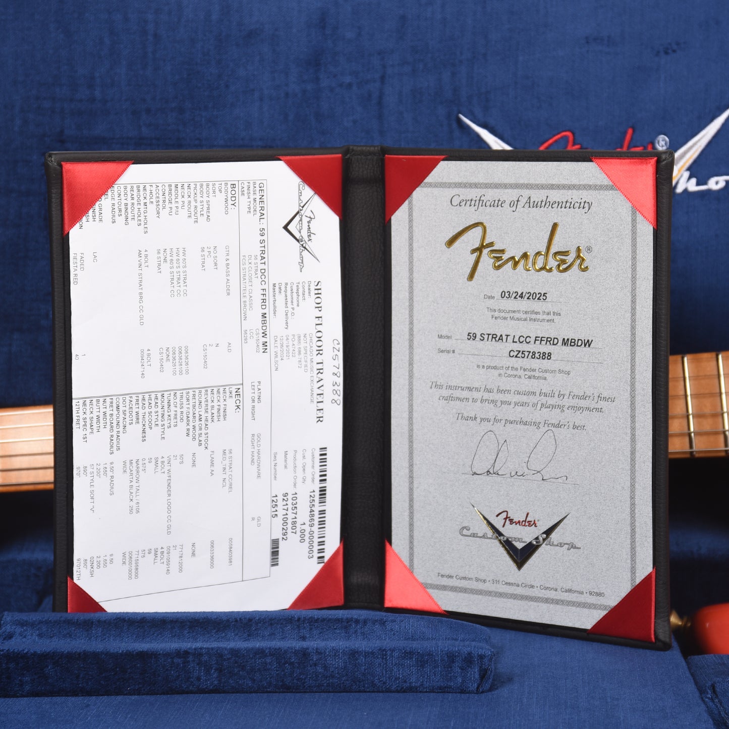 Fender Custom Shop 1959 Stratocaster Deluxe Closet Classic Faded Fiesta Red Master Built by Dale Wilson w/Gold Hardware & AA Flame Neck