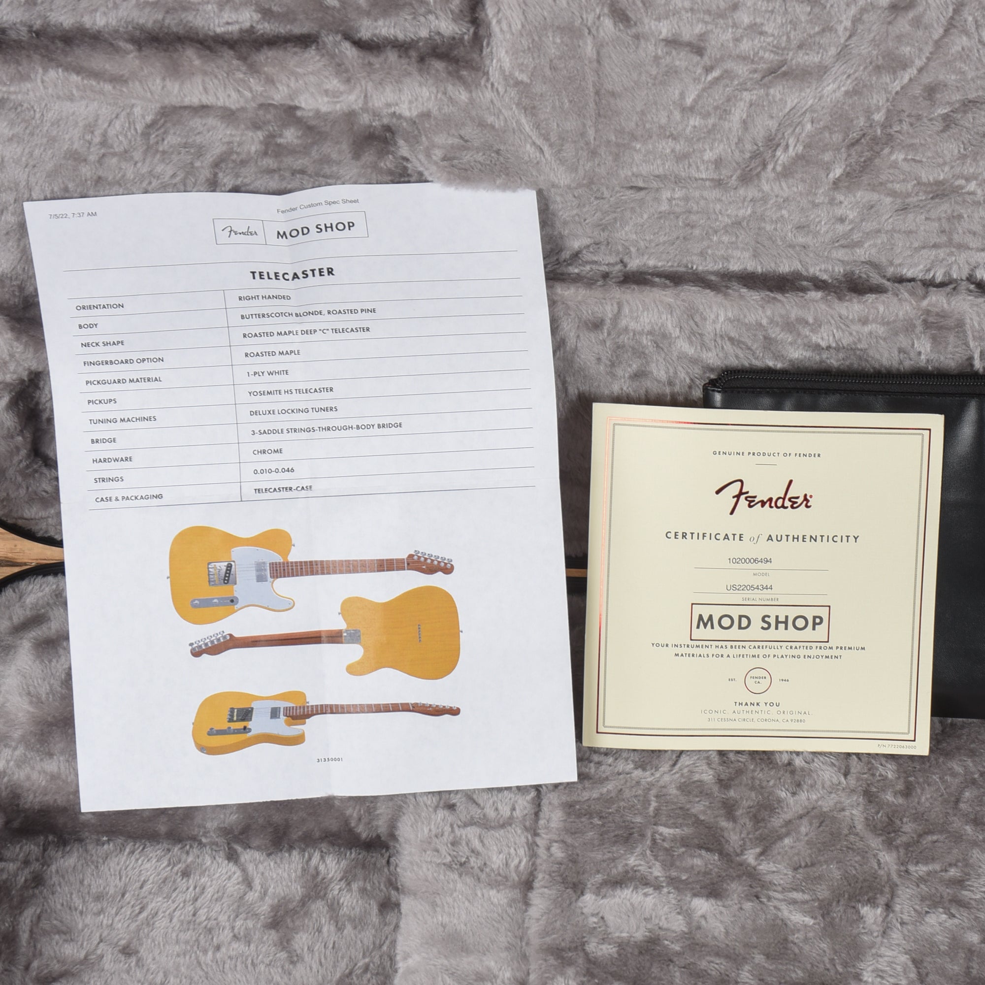 Fender Mod Shop Telecaster Butterscotch Blonde 2022