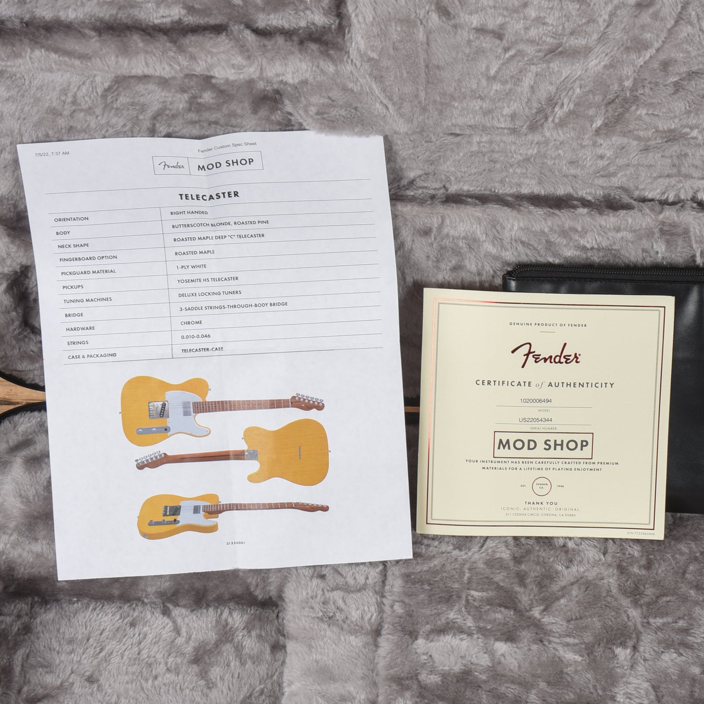 Fender Mod Shop Telecaster Butterscotch Blonde 2022