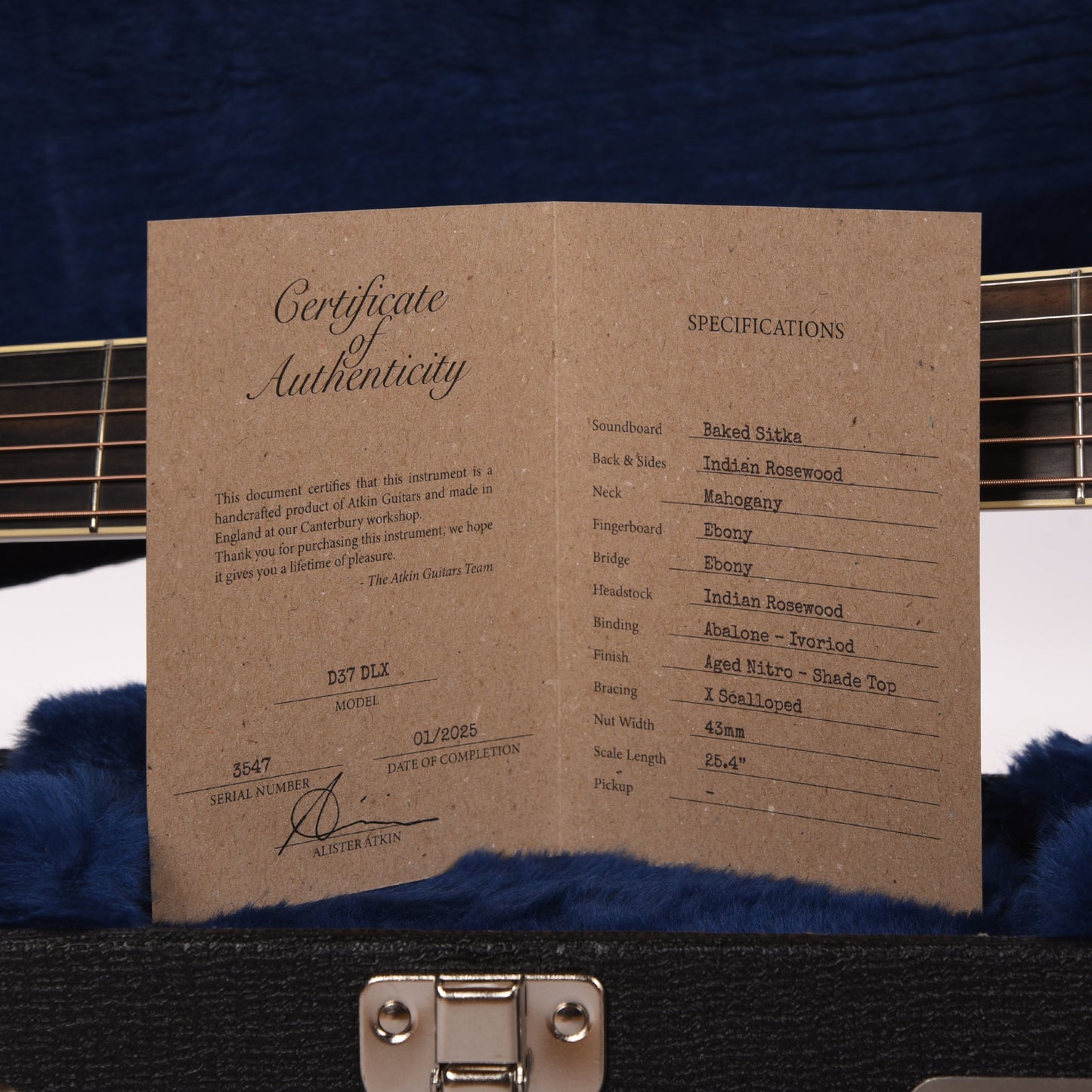 Atkin D37 Deluxe Baked Sitka/Rosewood Aged Sunburst