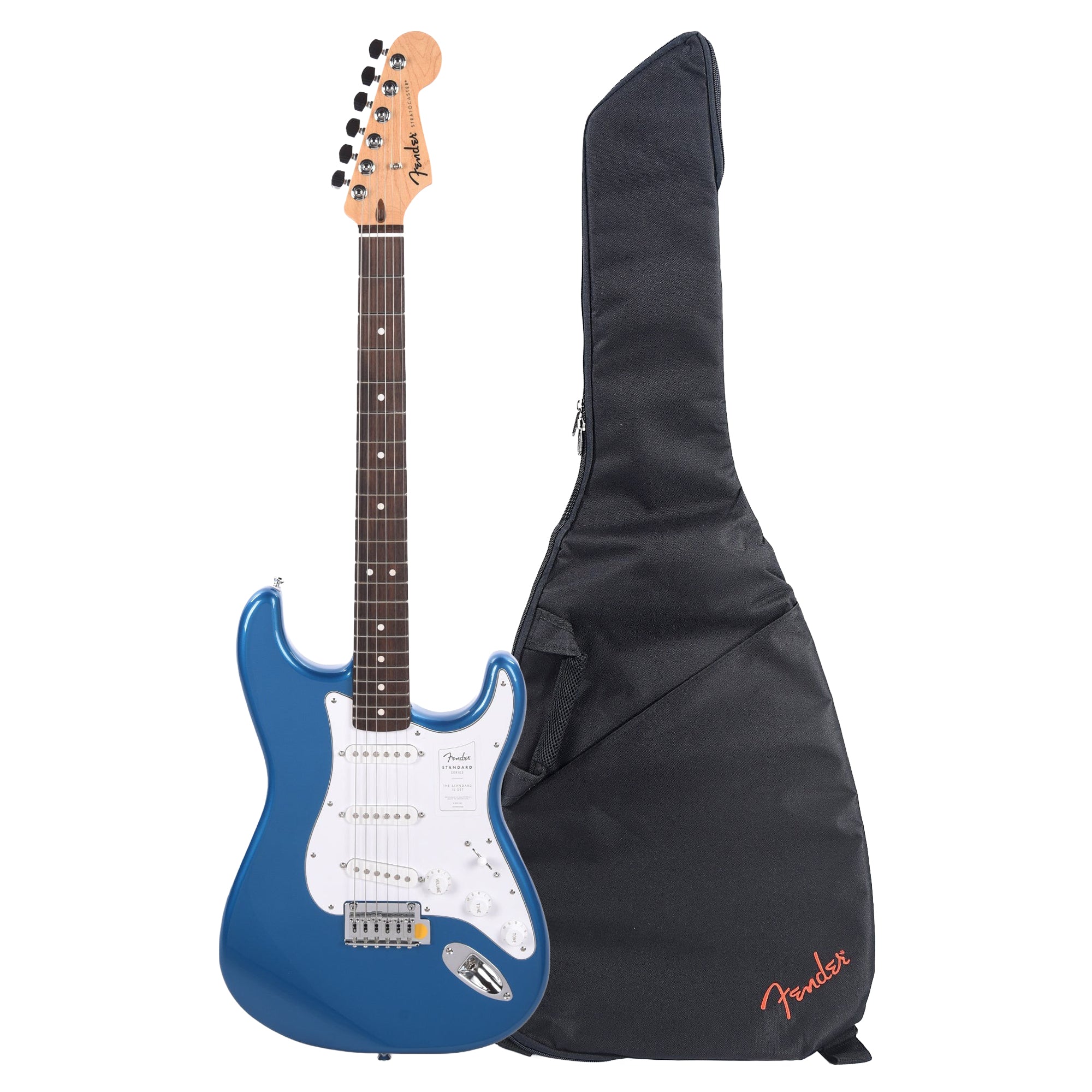 Fender Standard Stratocaster LRL Aqua Marine Metallic and FE405 Gig Bag Bundle