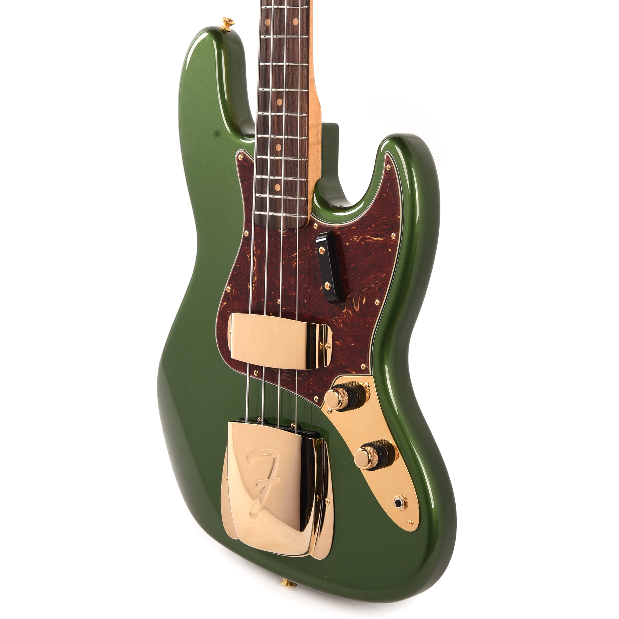 Fender Custom Shop 1960 Jazz Bass NOS Cadillac Green w/Painted Headcap, AAA Flame Maple Neck, & Gold Hardware