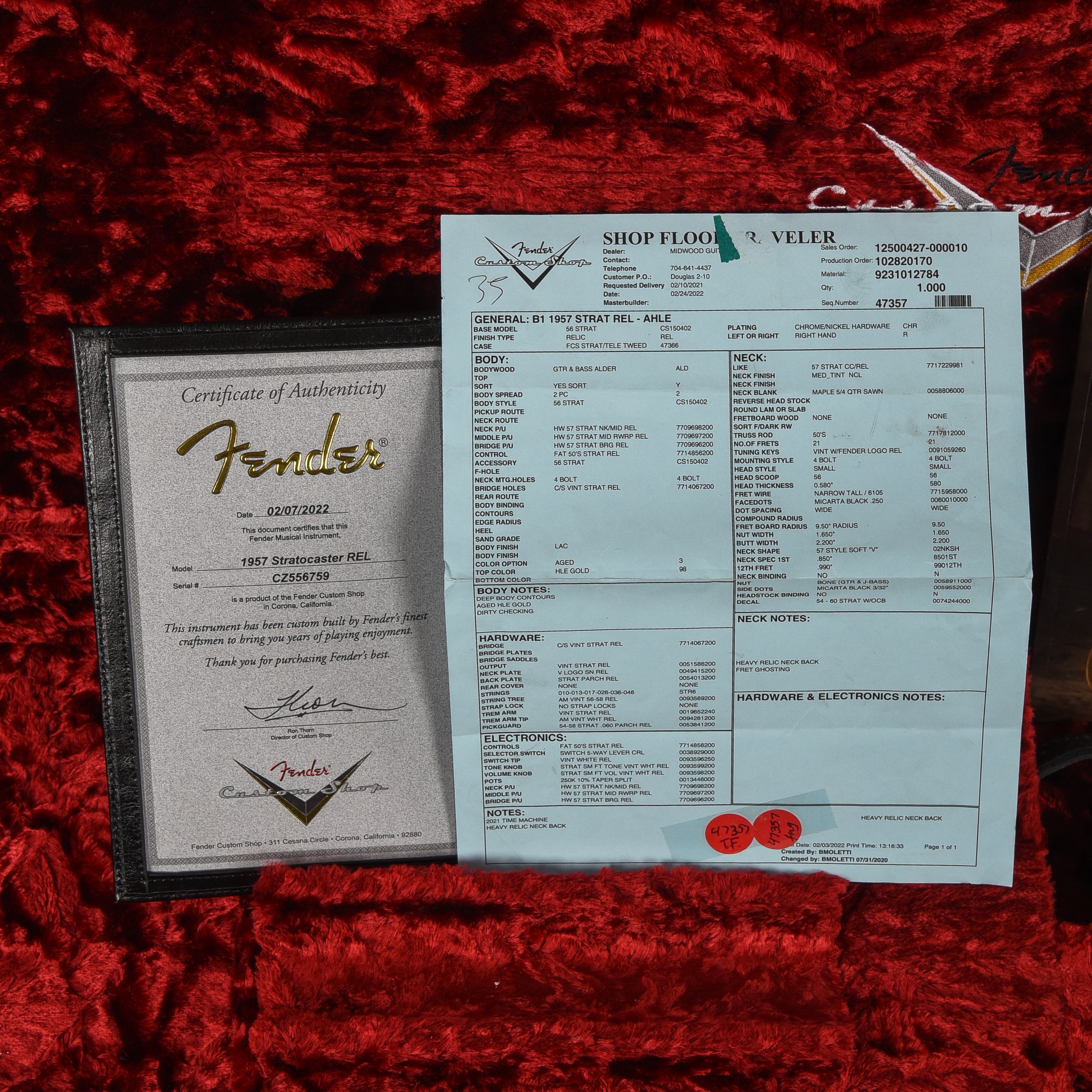 Fender Custom Shop 57 Stratocaster Relic Gold 2022