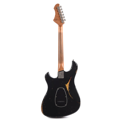 Novo Idris H2 Bull Black Over '64 3-Tone Burst Medium Distress w/Lollar dB Humbucker Pickups