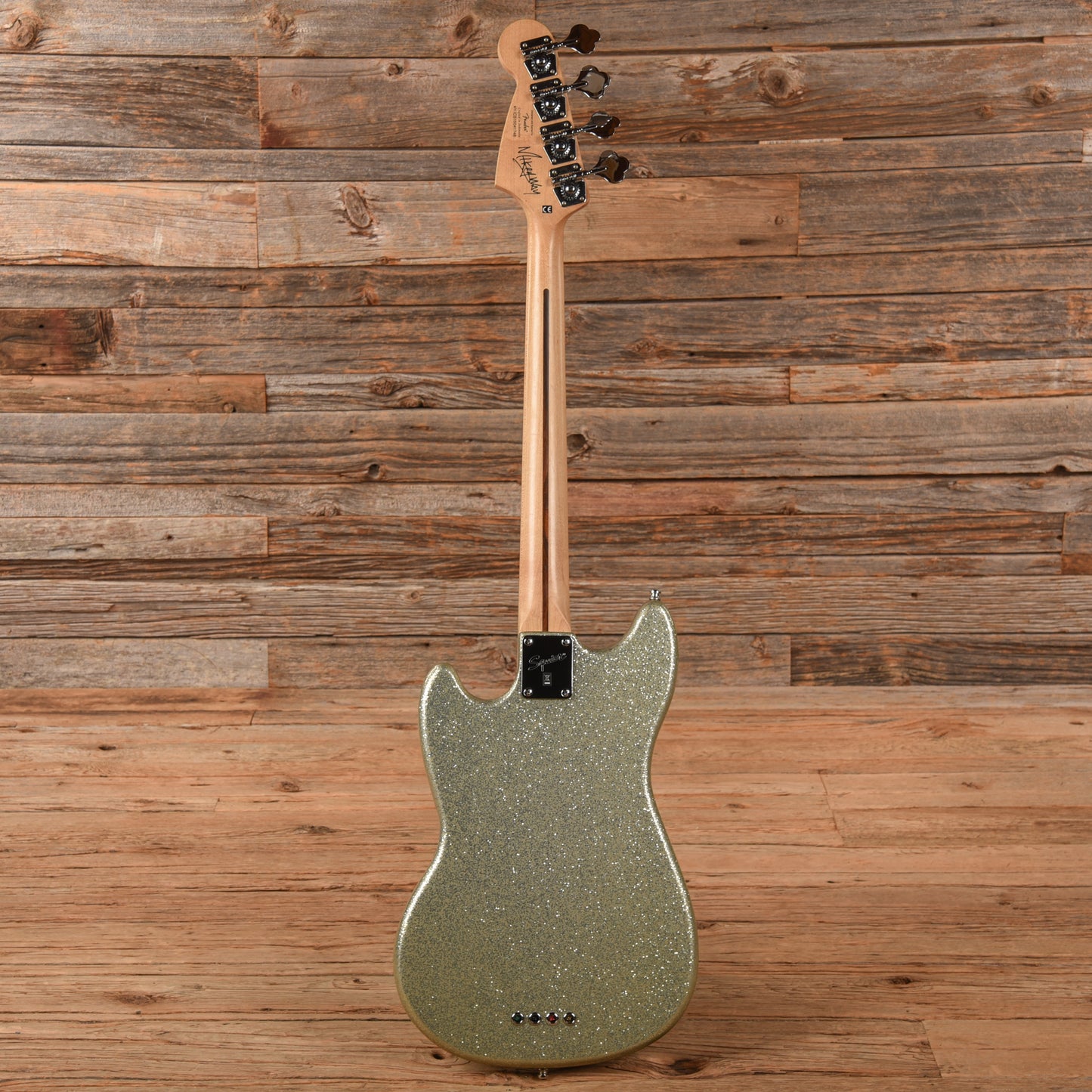 Squier Mikey Way Signature Mustang Bass Silver Sparkle 2015